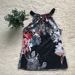 Silky Tie Tank • Keyhole Back